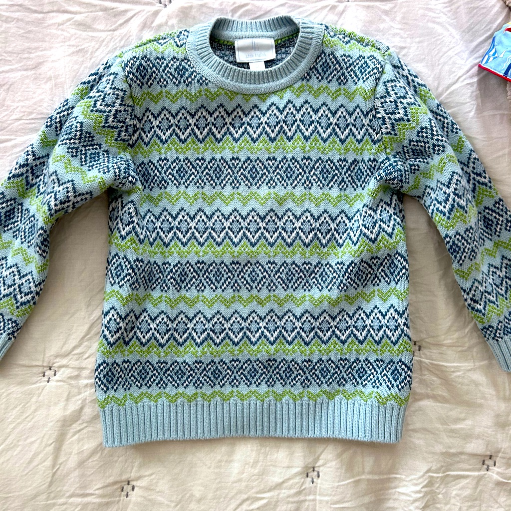 Little English Boys Fair Isle Sweater In Size 5